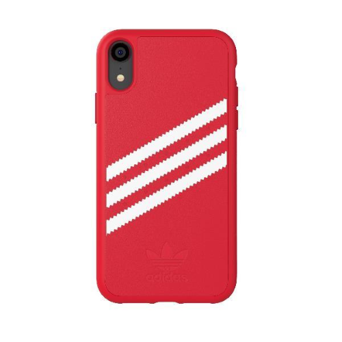 ADIDAS GAZELLE APPLE iPHONE XS MAX CUSTODIA IN TPU E POLIURETANO ROSSO CON RIGHE BIANCHE
